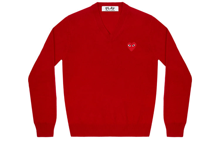 (WMNS) COMME des GARCONS PLAY V-Neck L/S T-shirt Red Emblem 'Red' AZ-N001-051-5
