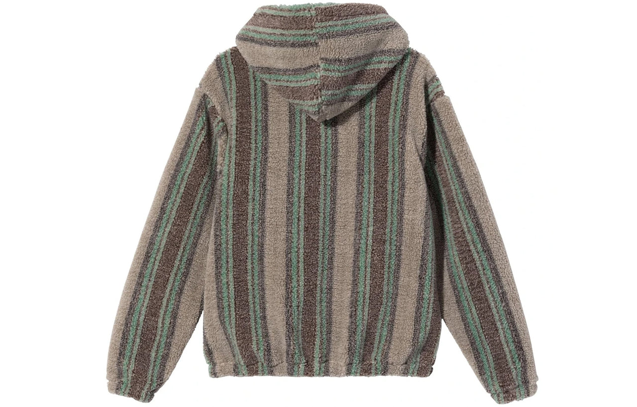 Stussy Stripe Sherpa Hoodie 'Tannin' 118438-TANN
