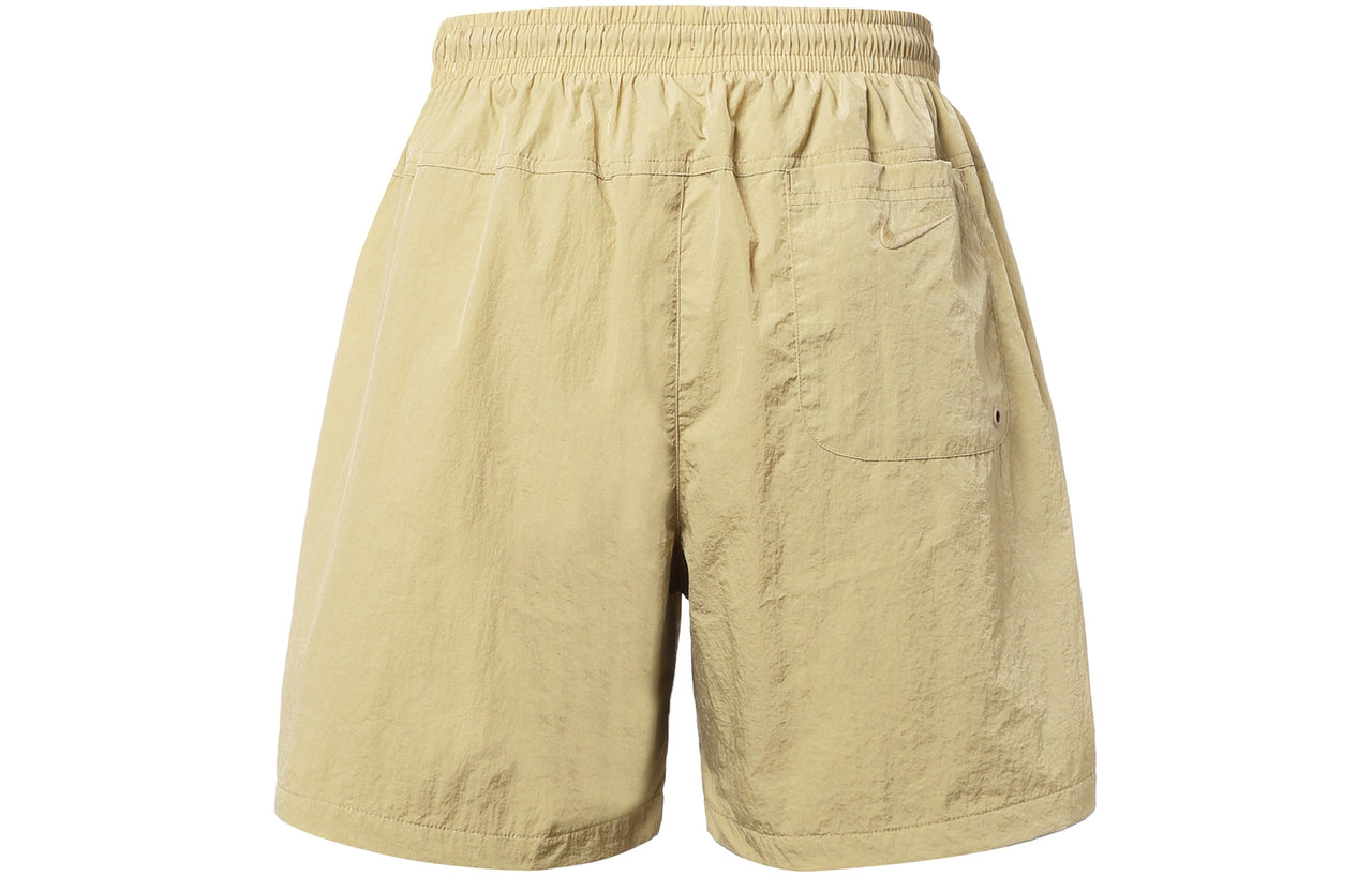 Men's Nike NAI-KE Cha Nai-Ke Cha Series Solid Color Breathable Lacing Straight Shorts Apricot Brown DV6194-297