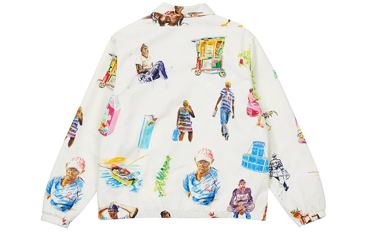 PALACE Abstract Printing Zipper Jacket Unisex White P20JK003