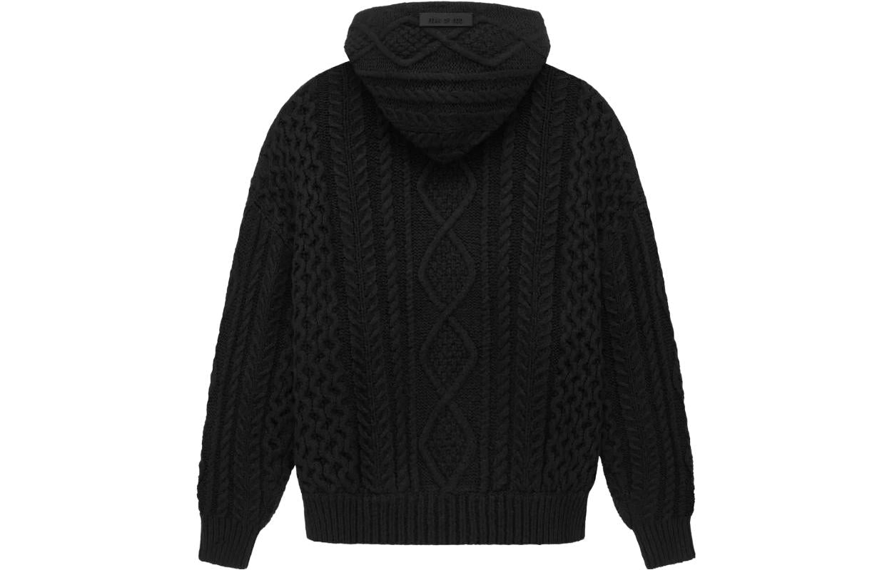 Fear of God Essentials SS23 Cable Knit Hoodie 'Jet Black' 192SP234390F