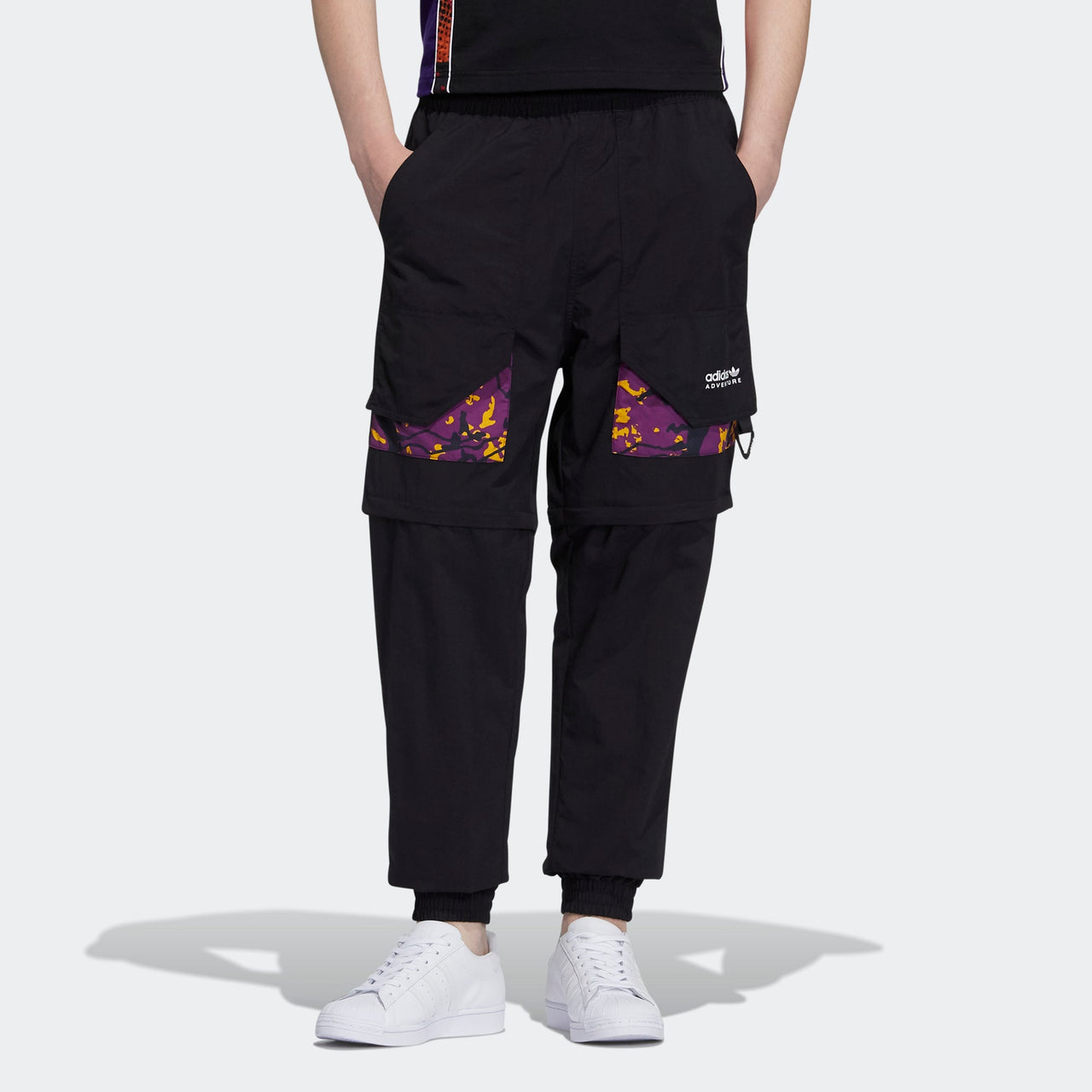 Men's adidas originals Adv Pants 2 Contrasting Colors Pocket Bundle Feet Sports Pants/Trousers/Joggers Black H46692