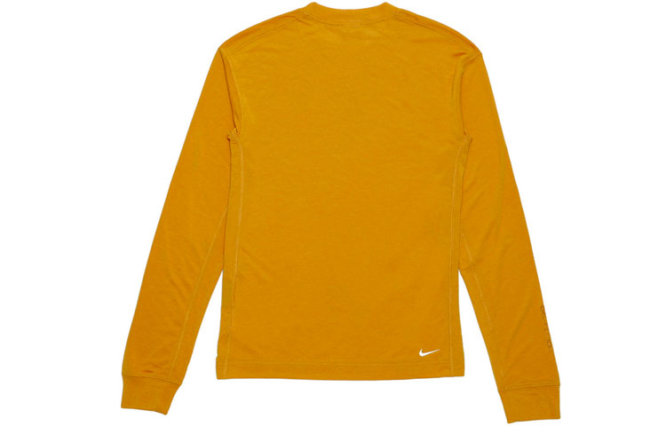 Men's Nike Dri-FIT ACG Solid Color Outdoor Logo Embroidered Casual Round Neck Long Sleeves Orange T-Shirt DO9270-727