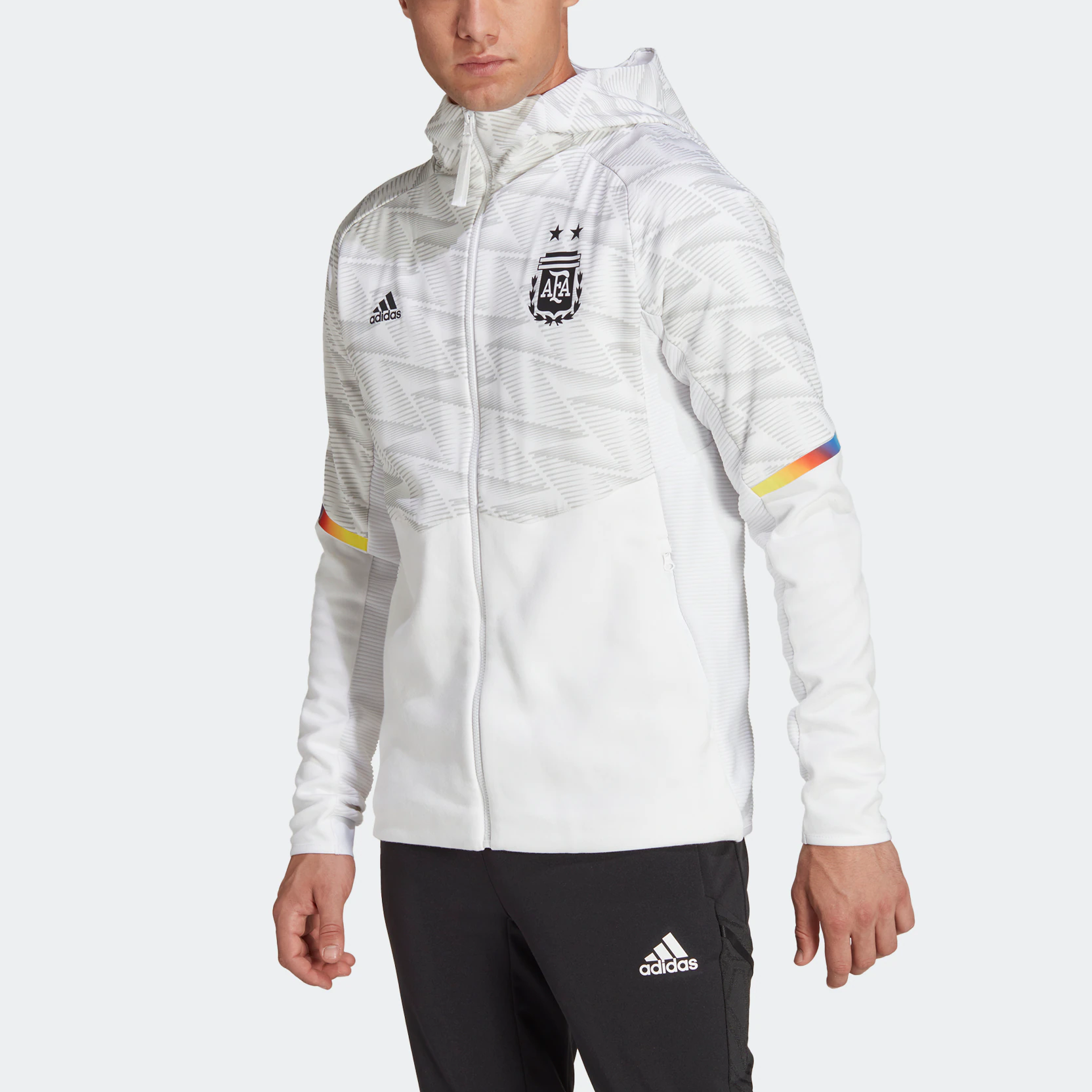 adidas Argentina Game Day Travel Full-Zip Hoodie 'White' IC4444