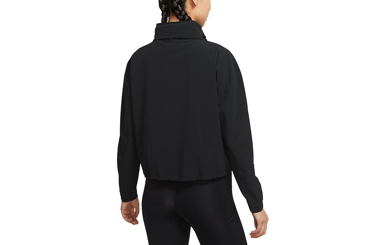 (WMNS) Nike Pro Dri-FIT Packable Training Sports Storage Simple Hooded Stand Collar Jacket Black DD6280-010