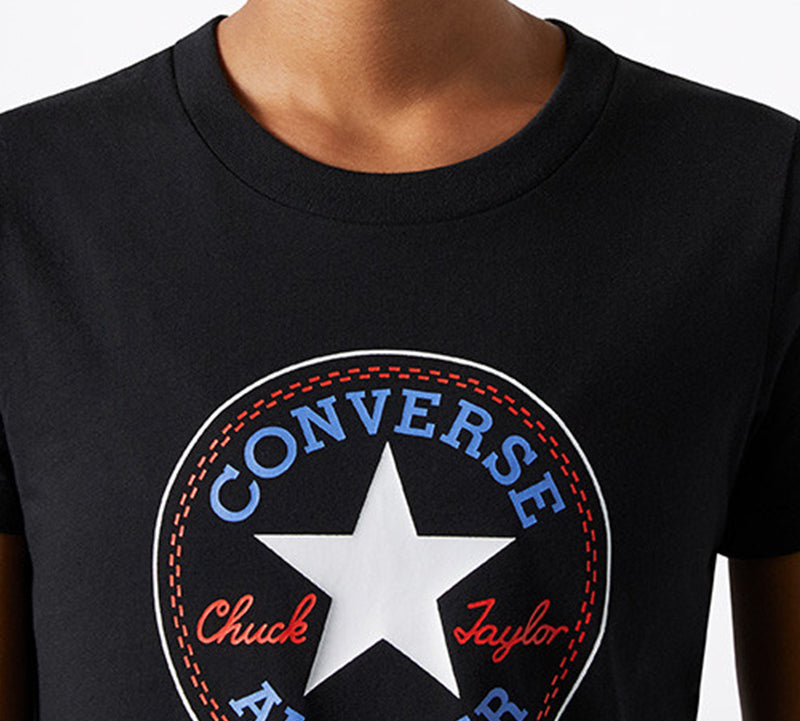 (WMNS) Converse All Star Round Neck Short Sleeve Black 10017759-A03