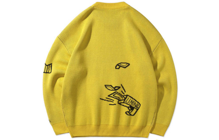 Li-Ning x LINE FRIENDS Graphic Crew Neck Sweater 'Yellow' AMBQ046-2