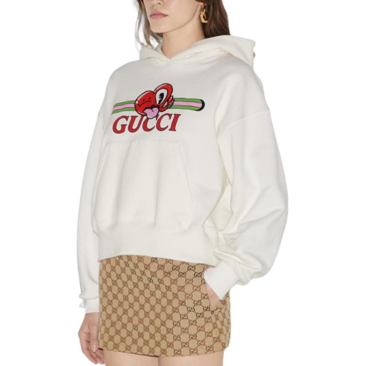 (WMNS) Gucci Cotton Jersey Sweatshirt With Patch 'Off White' 768122-XJGHG-9088