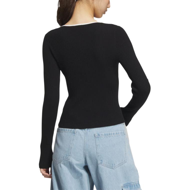 (WMNS) adidas Adi Long Sleeve Fully Fashion Sweater 'Black' JM8052