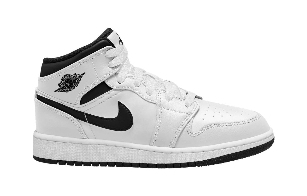 (GS) Air Jordan 1 Mid 'White Black' DQ8423-132