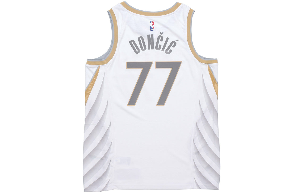 Men's Nike NBA Basketball Sports SW Fan Edition 20-21 Season Doncic Mavericks . No. 77 White Jersey CN1723-101