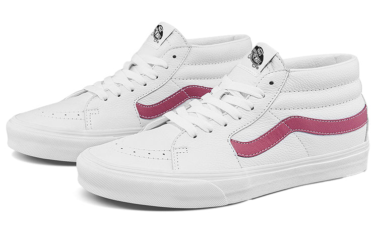 Vans Unisex Sk8-Mid Mid-Top Sneakers White/Red VN0A3WM3B84