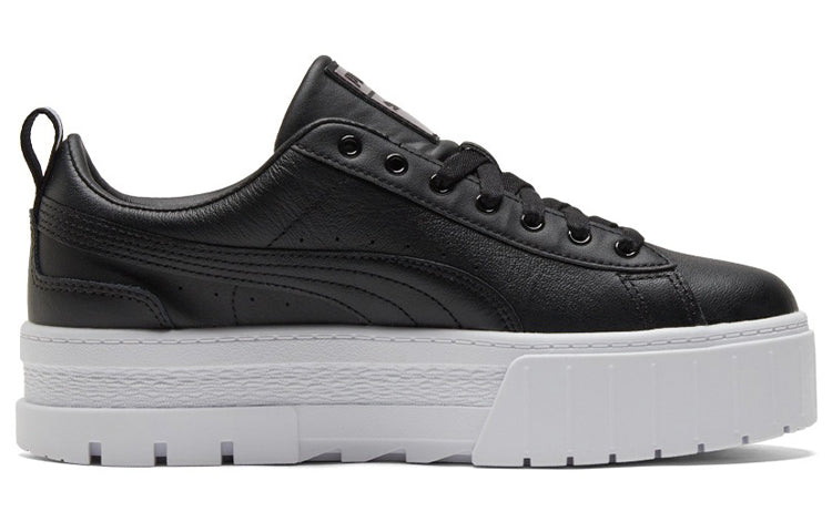 (WMNS) PUMA Mayze Lth Iridescent Sneakers Black/White 387269-02