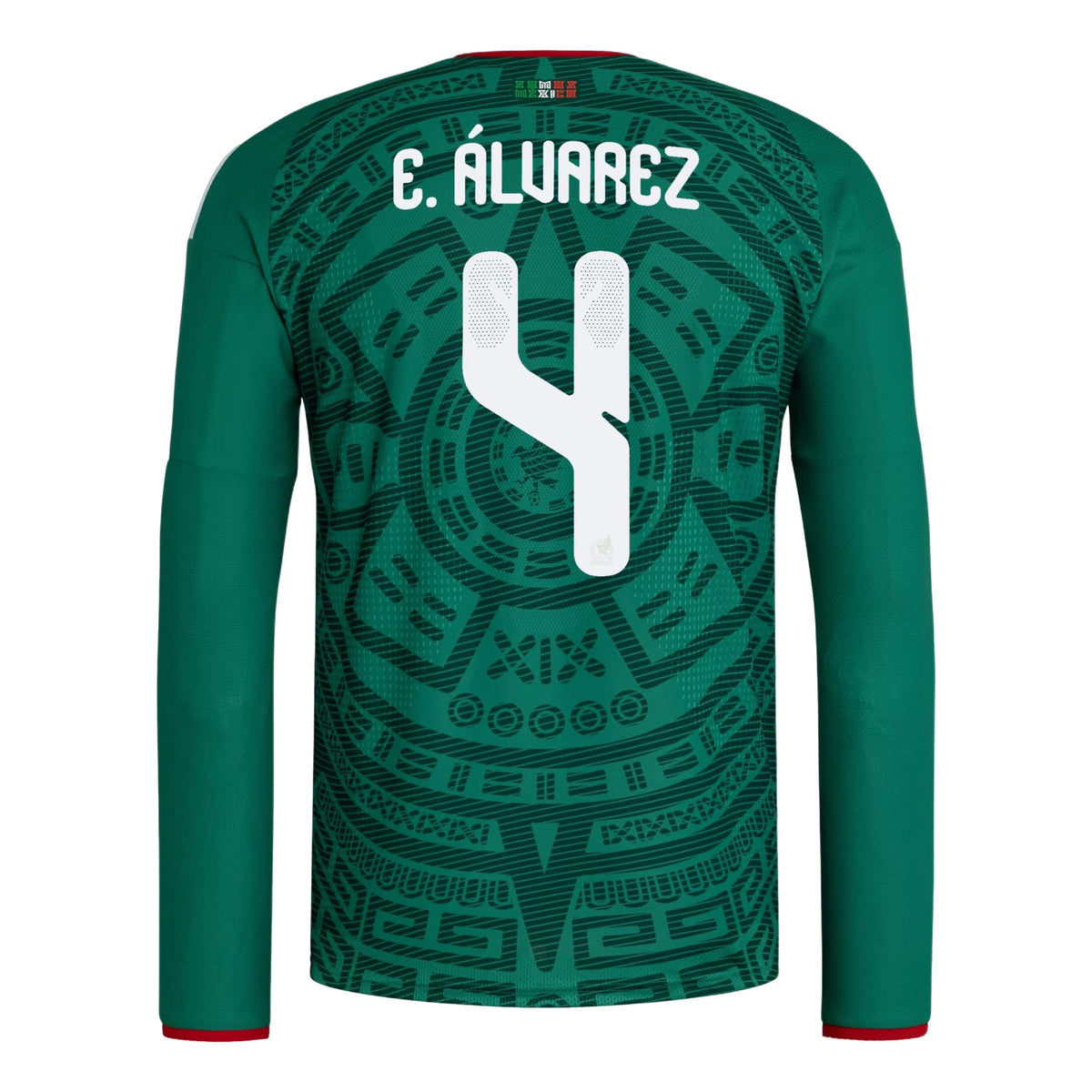 adidas Mexico 26 Home Julian Alvarez Authentic Long Sleeve Jersey Asia Sizing 'Bold Green' KW7736