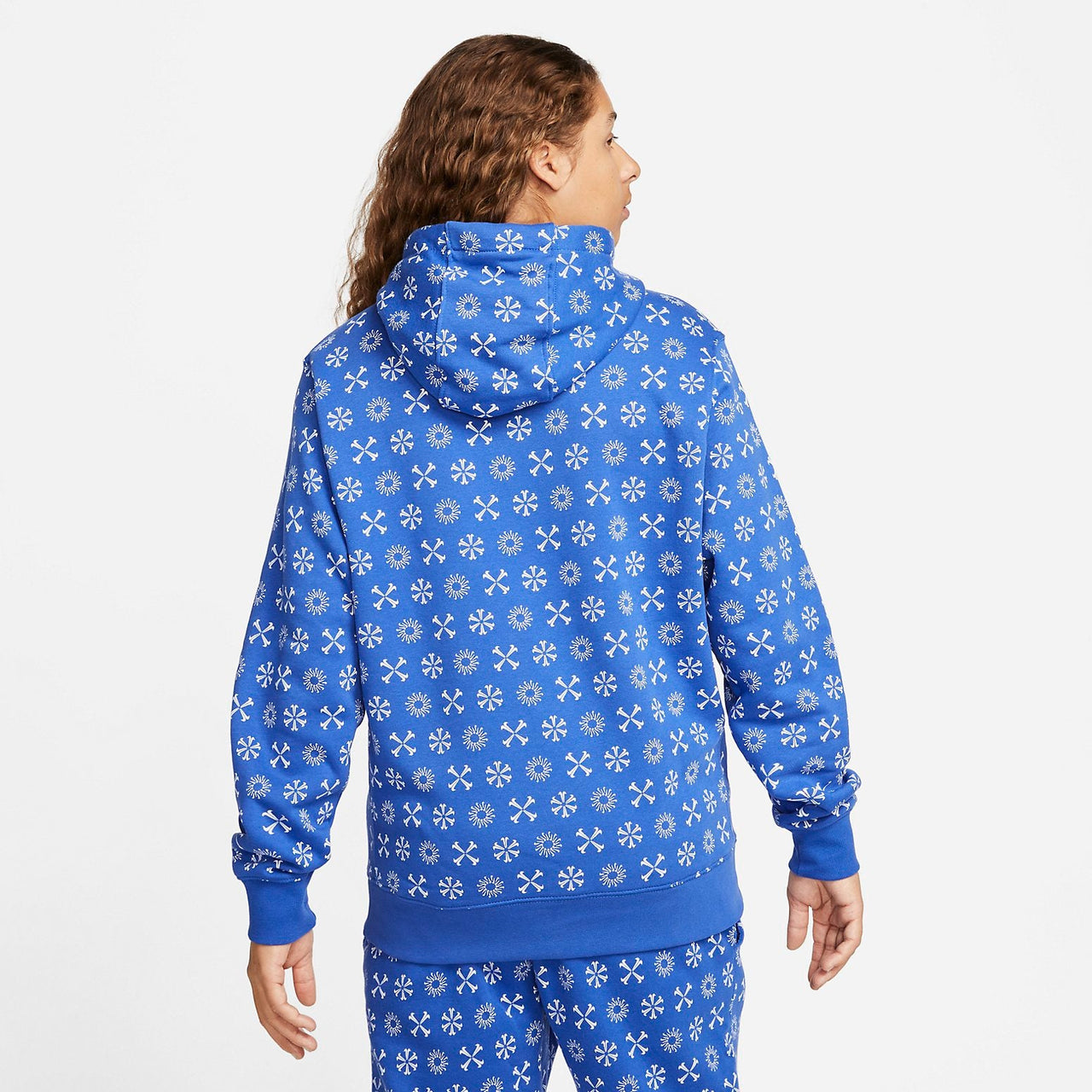 Nike Sportswear Club Fleece All Over Print Hoodie 'Blue' FJ1635-480