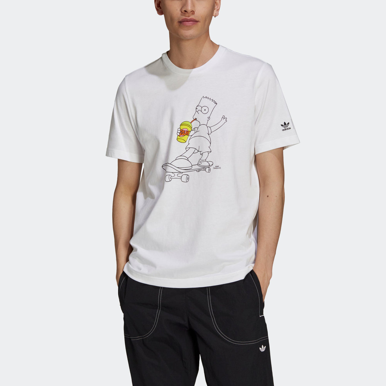 adidas originals x The Simpsons Crossover Cartoon Printing Round Neck Short Sleeve White HA5811