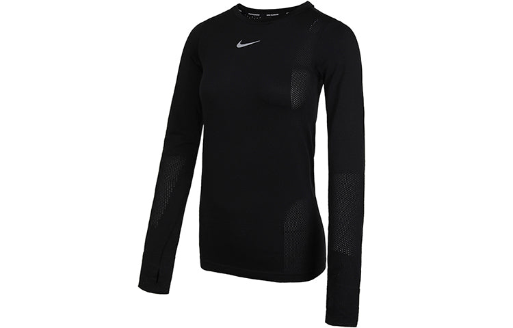 (WMNS) Nike Infinite Slim Fit Quick Dry Running Long Sleeves Black Gym Clothes CU3123-010