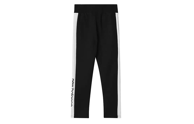 (WMNS) New Balance Striped Track Pants 'Black White' AWP93580-BK