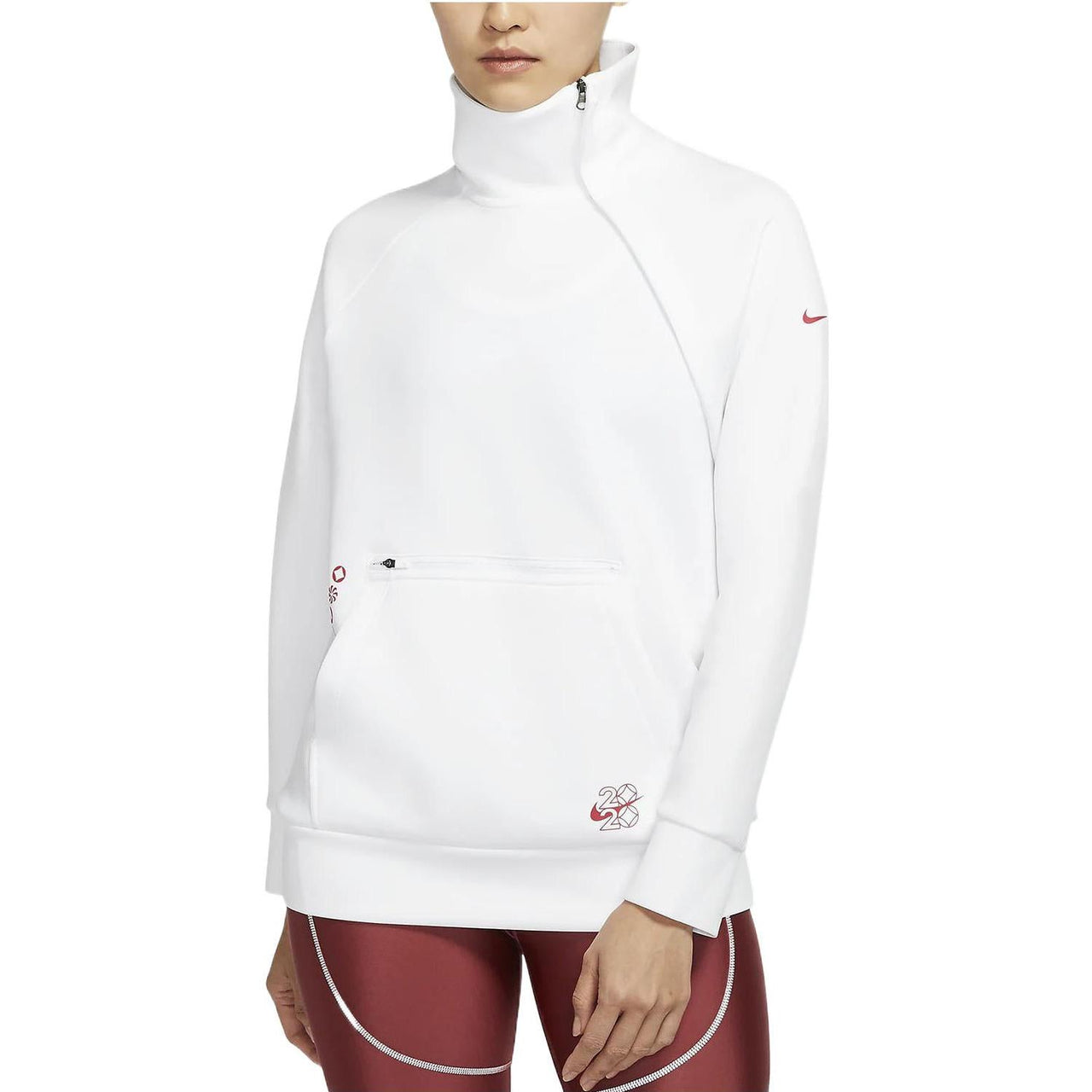 (WMNS) Nike Dri-FIT Fleece Crew Top 'White' CU3679-100