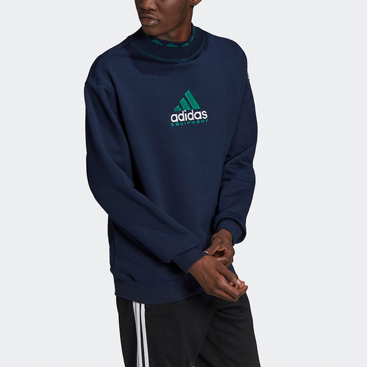 Men's adidas Logo Printing Round Neck Pullover College Navy Blue HG8095