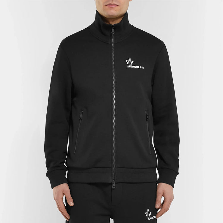 Moncler Maglia Logo Zipper Jacket For Men Black E209184286008098U-999