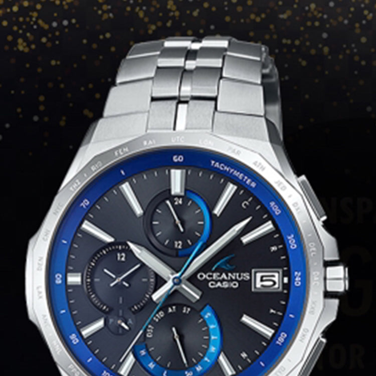 Casio Fashion Business Steel Strap Analog Watch 'Ocean Blue Silver' OCW-S5000-1AJF