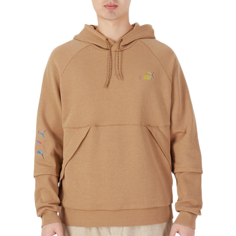 PUMA Logo Pattern Printing Loose Couple Style Khaki 537016-63