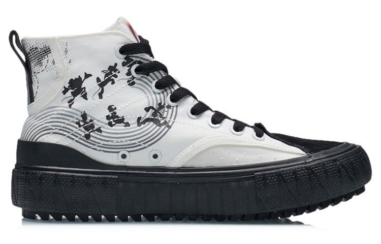 (WMNS) Li-Ning x Disney Canvas Hi Shoes 'White Black' AGCR180-5