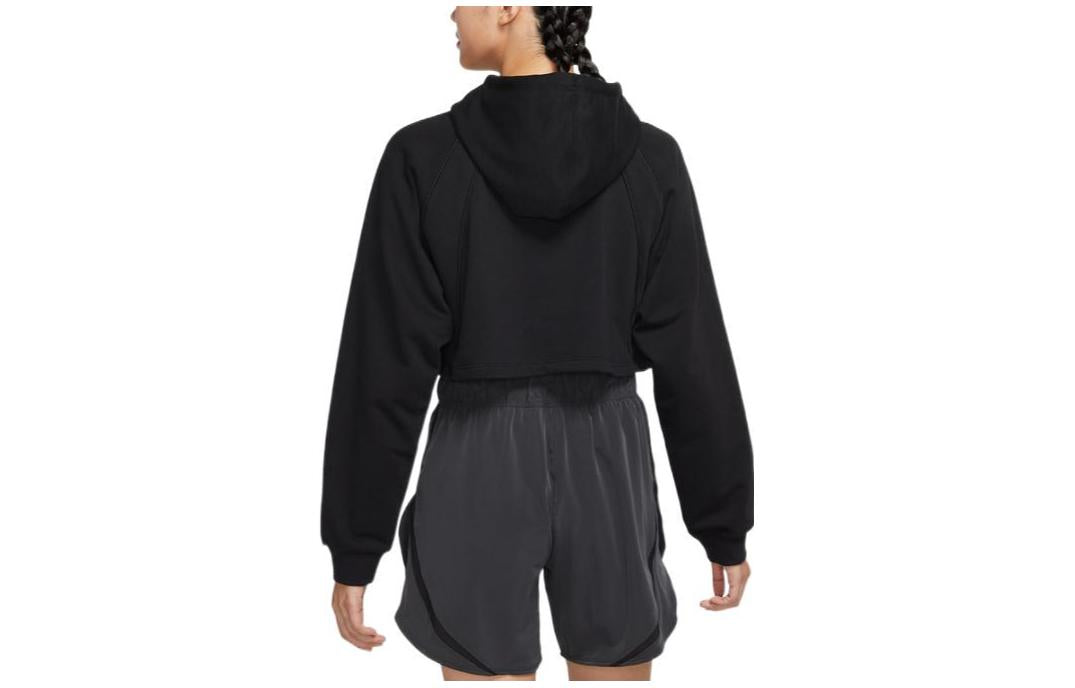 (WMNS) Air Jordan Crop Pullover Fleece Hoodie 'Black' DQ4391-010