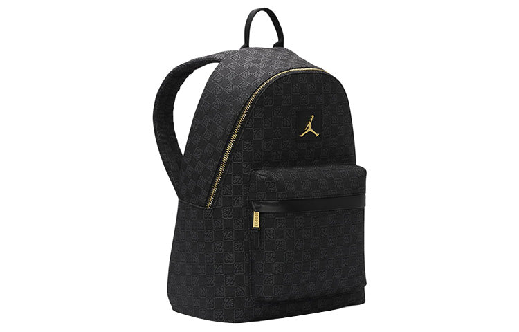 Air Jordan Gold Logo Monogram Backpack 'Black' FJ6784-010