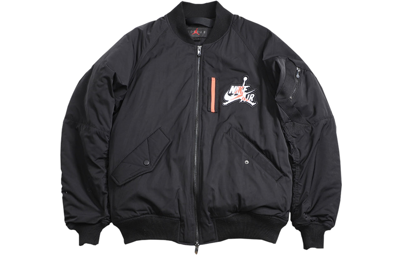 Air Jordan Wings MA-1 logo Printing Stay Warm Casual Jacket Black AV2599-010