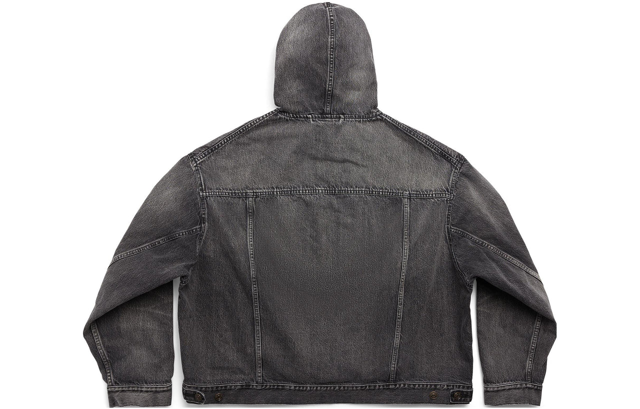 Balenciaga Pull-Over Jacket 'Black Japanese Denim' 719313TBP473340