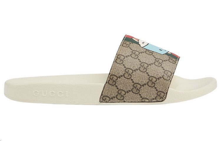 Gucci Animal Web Slides 'Beige' 737519-FABN0-8919