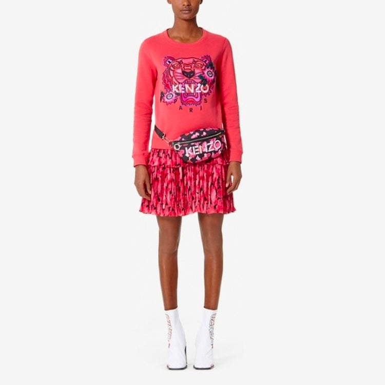 (WMNS) KENZO Tiger Head Casual Long Sleeves Hoodie Pink F962SW7124XO-27