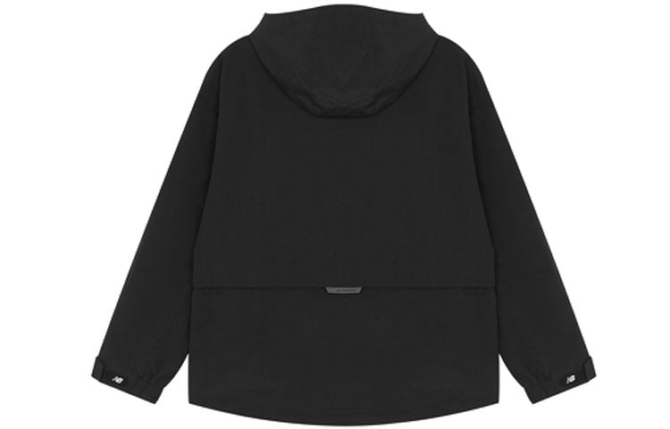 New Balance Logo SS22 Embroidered Colorblock Hooded Jacket Unisex Black 5AC14103-BK