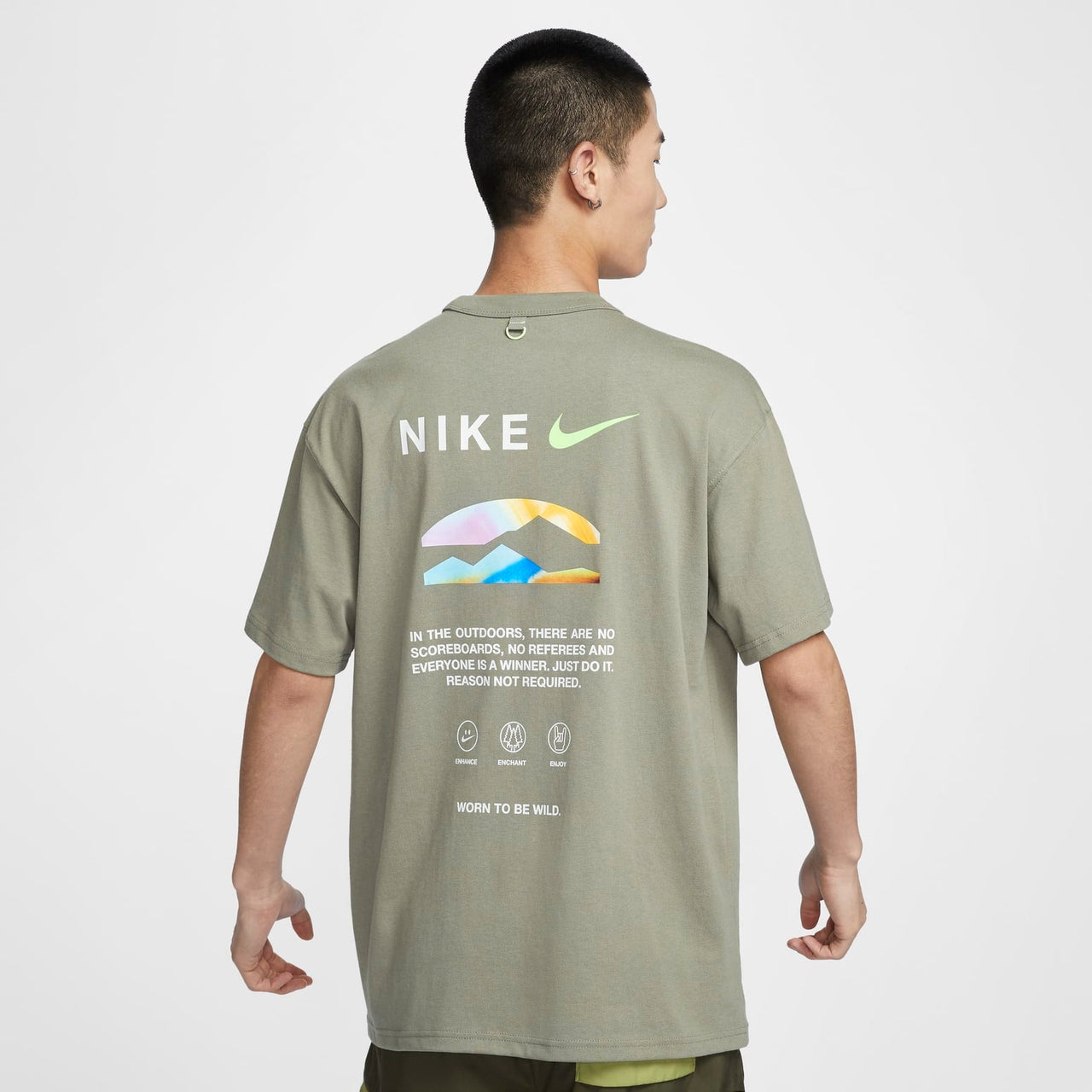 Nike Graphic Print Sports T-Shirt 'Olive Green' HF6172-053