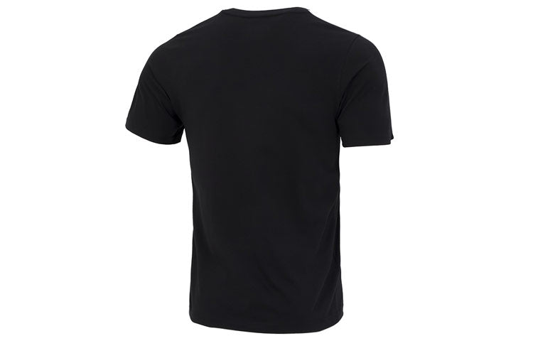 Men's adidas neo Solid Color Stripe Logo Athleisure Casual Sports Round Neck Short Sleeve Black T-Shirt HN8779