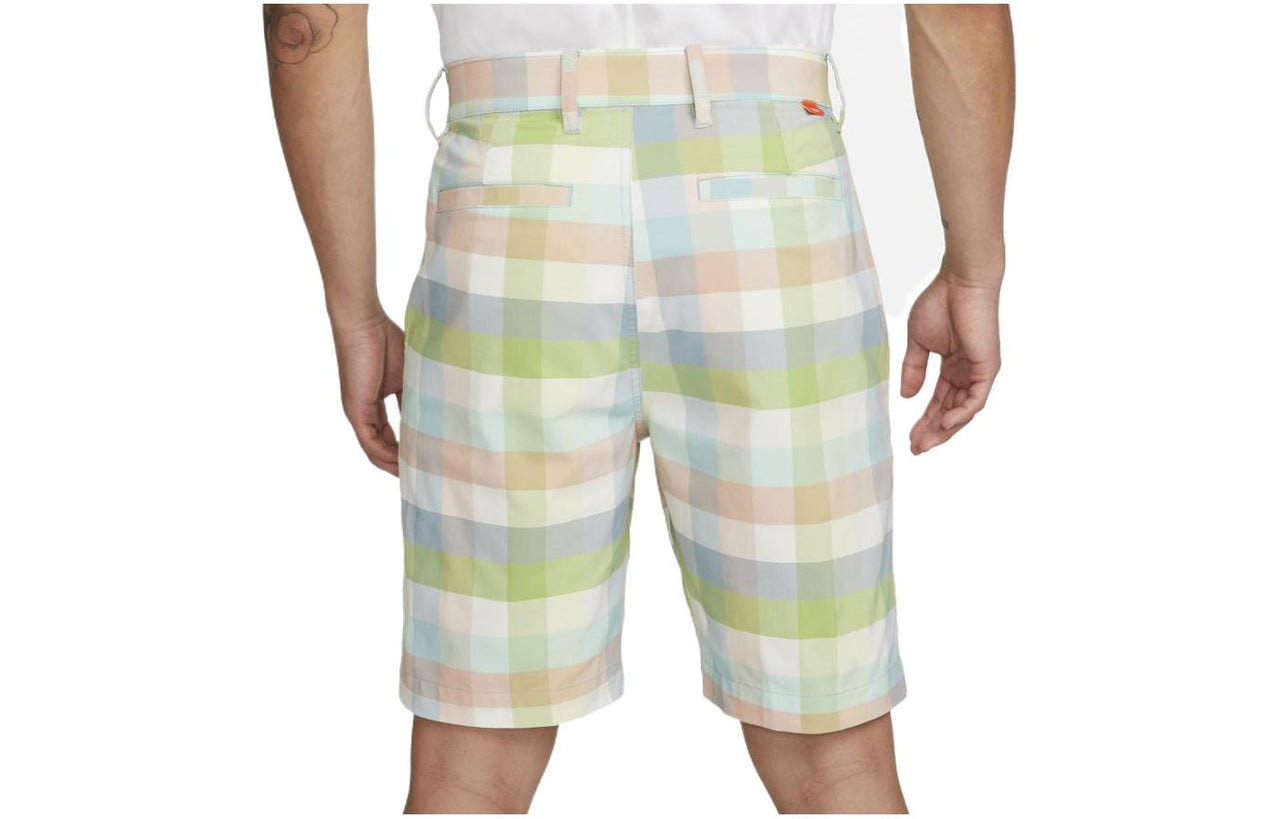 Men's Nike Dri-FIT SS22 Contrasting Colors Plaid Golf Casual Sports Shorts Light Green DH1295-494