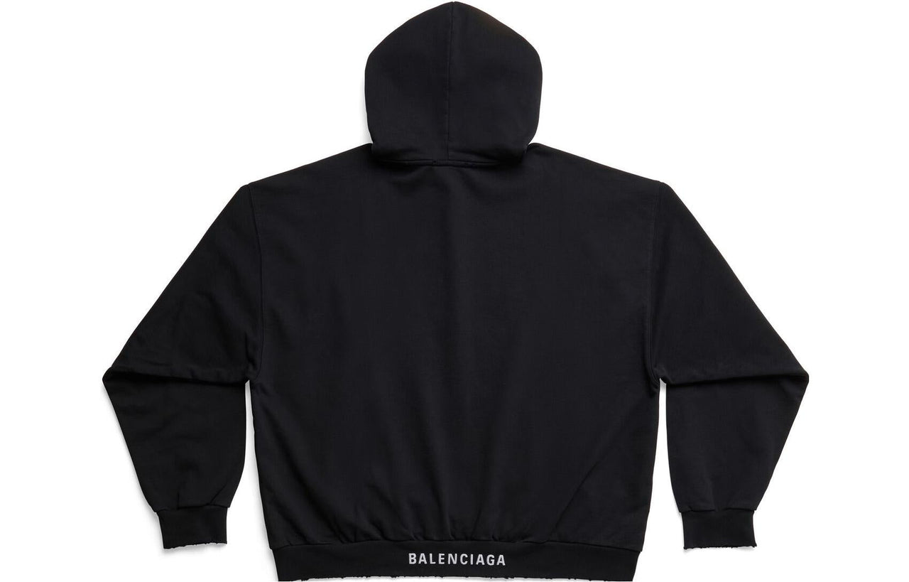 Balenciaga Hoodie Medium Fit 'Black Faded' 742603TOVF39034