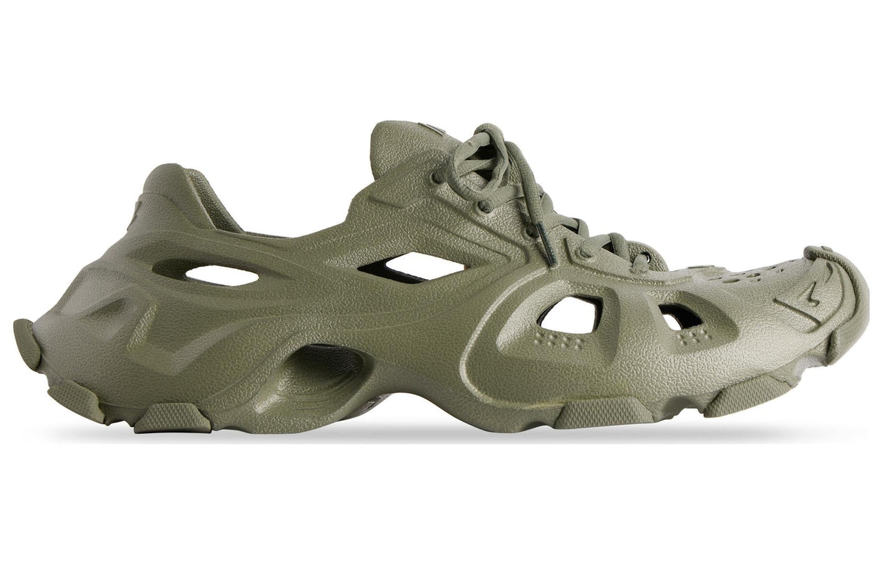 Balenciaga HD Lace Up Cut Out Sneakers 'Olive Green' 702421W3CES3500
