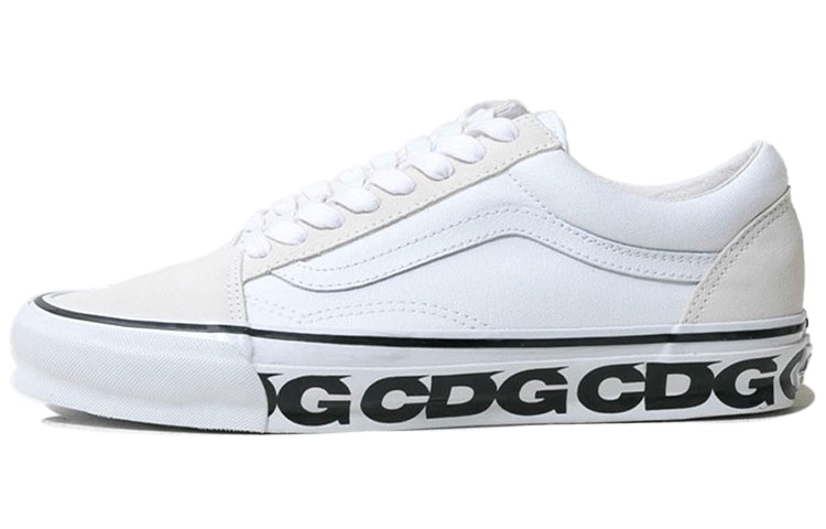 Vans x COMME des GARCONS CDG Old Skool Casual Skateboarding Shoes Unisex White VN0A4P3XQLZ