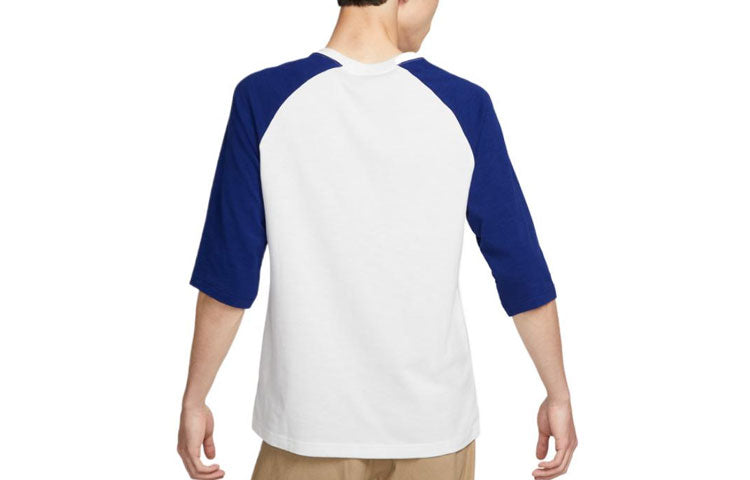 Nike Colorblock Round Neck Pullover three-quarter sleeve Unisex White DQ6285-100
