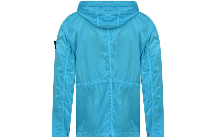 STONE ISLAND Logo Patch Drawstring Hooded Jacket 'Blue' 741544430-V0042