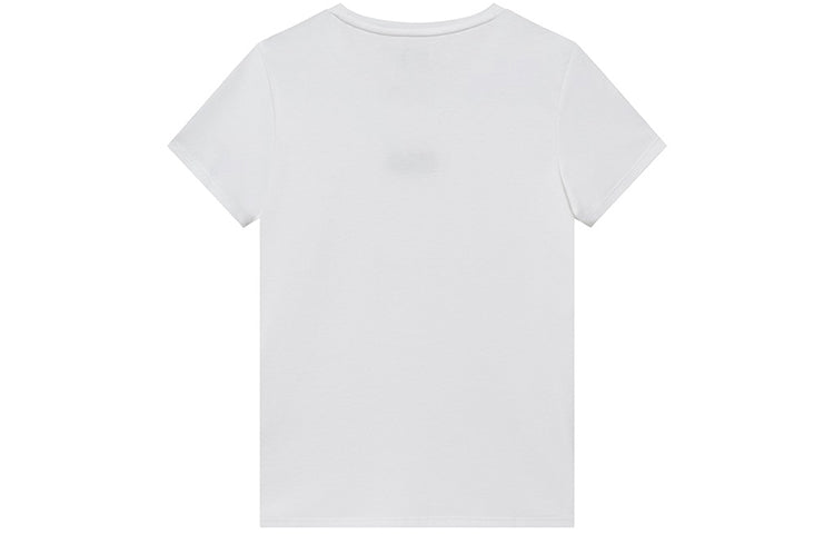(WMNS) FILA Short Sleeve 2019 Minimalistic Embroidered Short Sleeve T White F11W928108FWT