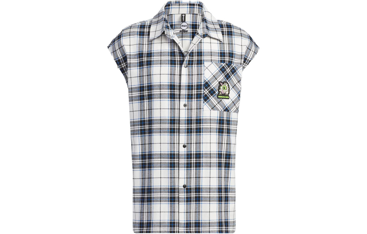 adidas Neo Casual Detachable Sleeve Shirt 'White Black' IK5155