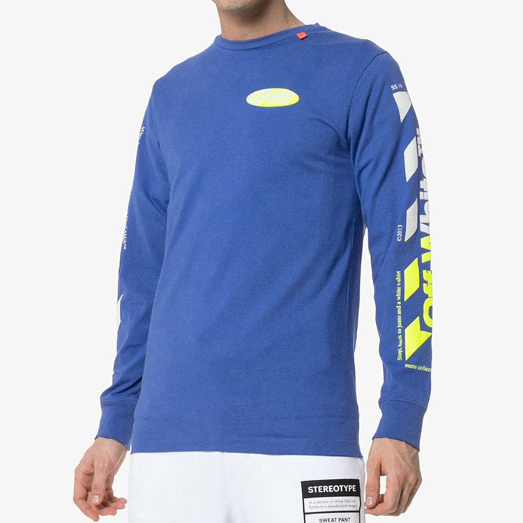 Off-White Loose Arrow Long Sleeves Pullover Blue OMAB001S191850063060