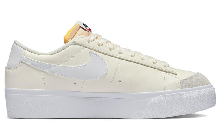 (WMNS) Nike Blazer Low Platform Classic Casual Skateboarding Shoes Yellow White DJ0292-108