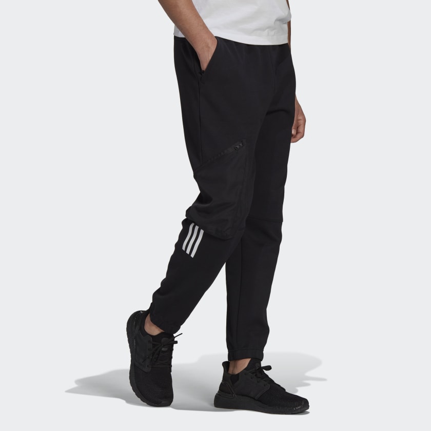 adidas Cargo Pant Stripes Jogging Sport Trousers Men's Black GM5786