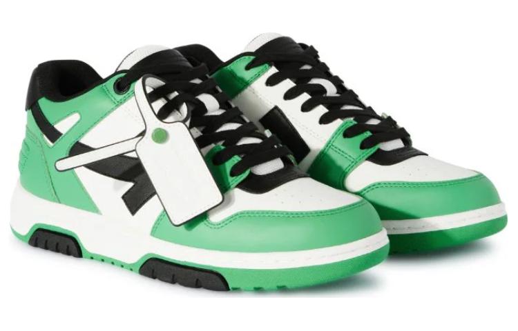 Off-White Out Of Office Leather Sneakers 'Neon Green Black White' OMIA189S24LEA0065510