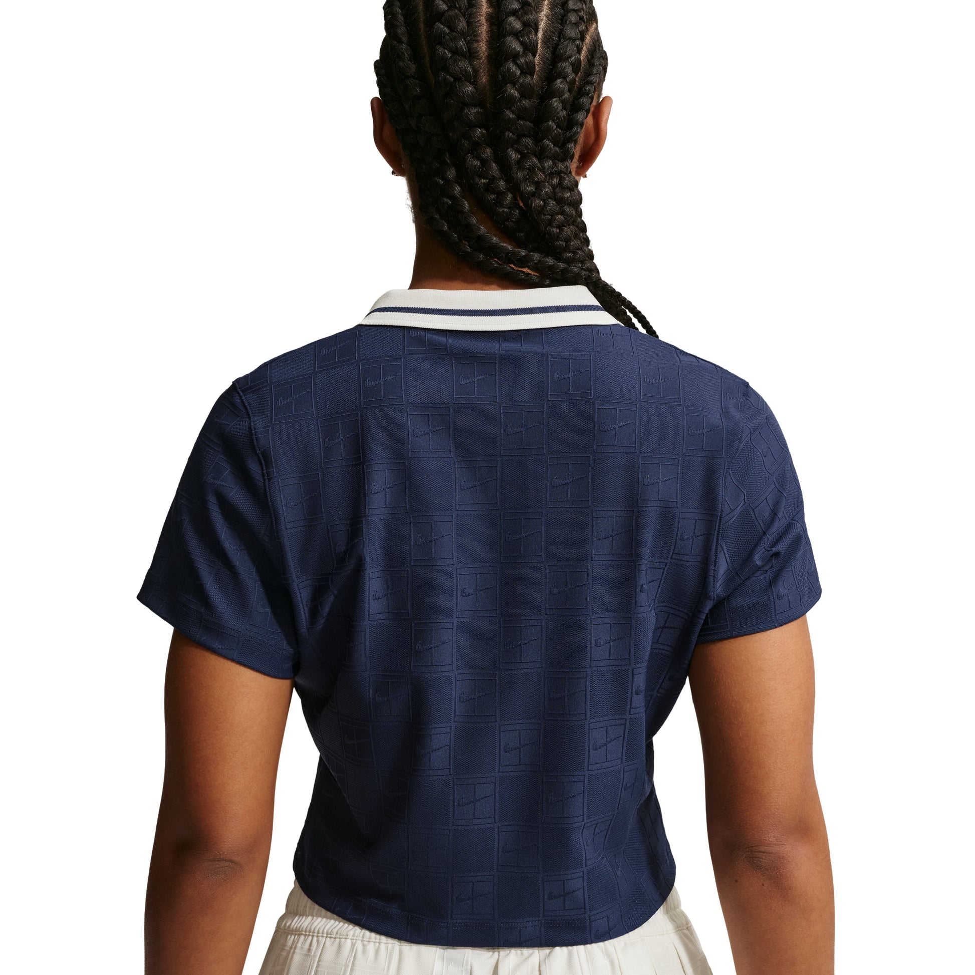 (WMNS) Nike Court Collection Dri-FIT Cropped Polo 'Midnight Navy Sail' IB0772-410
